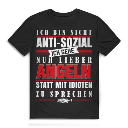 Anti Sozial Angler Shirt Männer – Ich gehe lieber Angeln statt zu reden T-Shirt