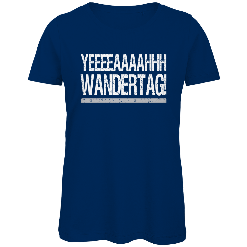 YEEEAH Wandertag! - Damen Premium Bio T-Shirt Navy