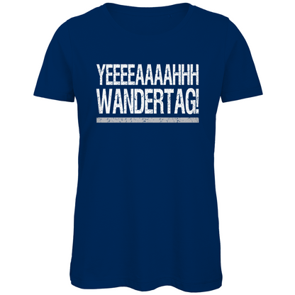 YEEEAH Wandertag! - Damen Premium Bio T-Shirt Navy