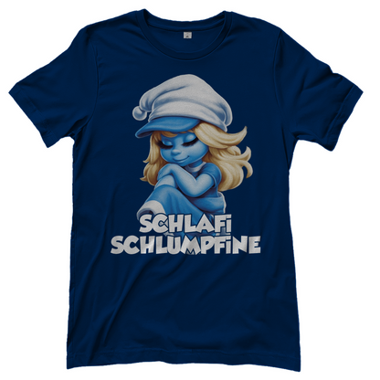 Schlafi Schlumpfine Grafik - Damenshirt Navy