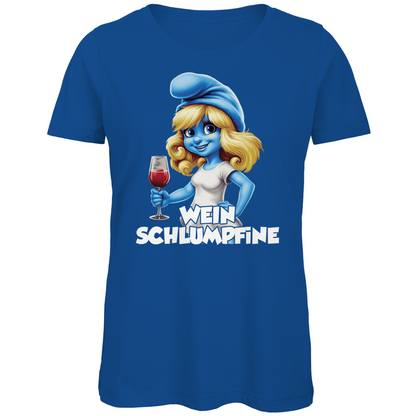 Wein Schlumpfine Grafik - Damen Premium Bio T-Shirt Royal Blue