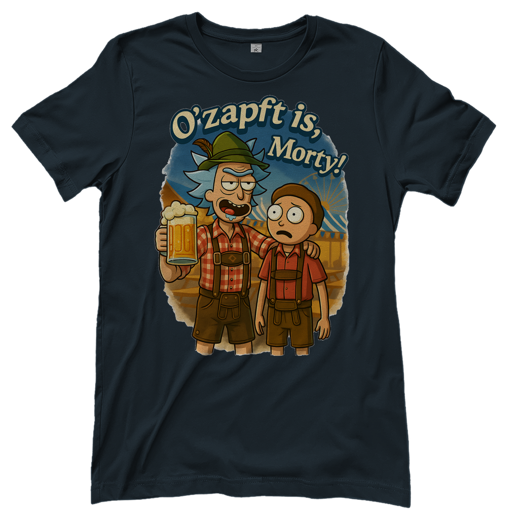 O´Zapft is Morty! Rick &amp; Morty Oktoberfest Bier - Damen T-Shirt Dark Grey Solid