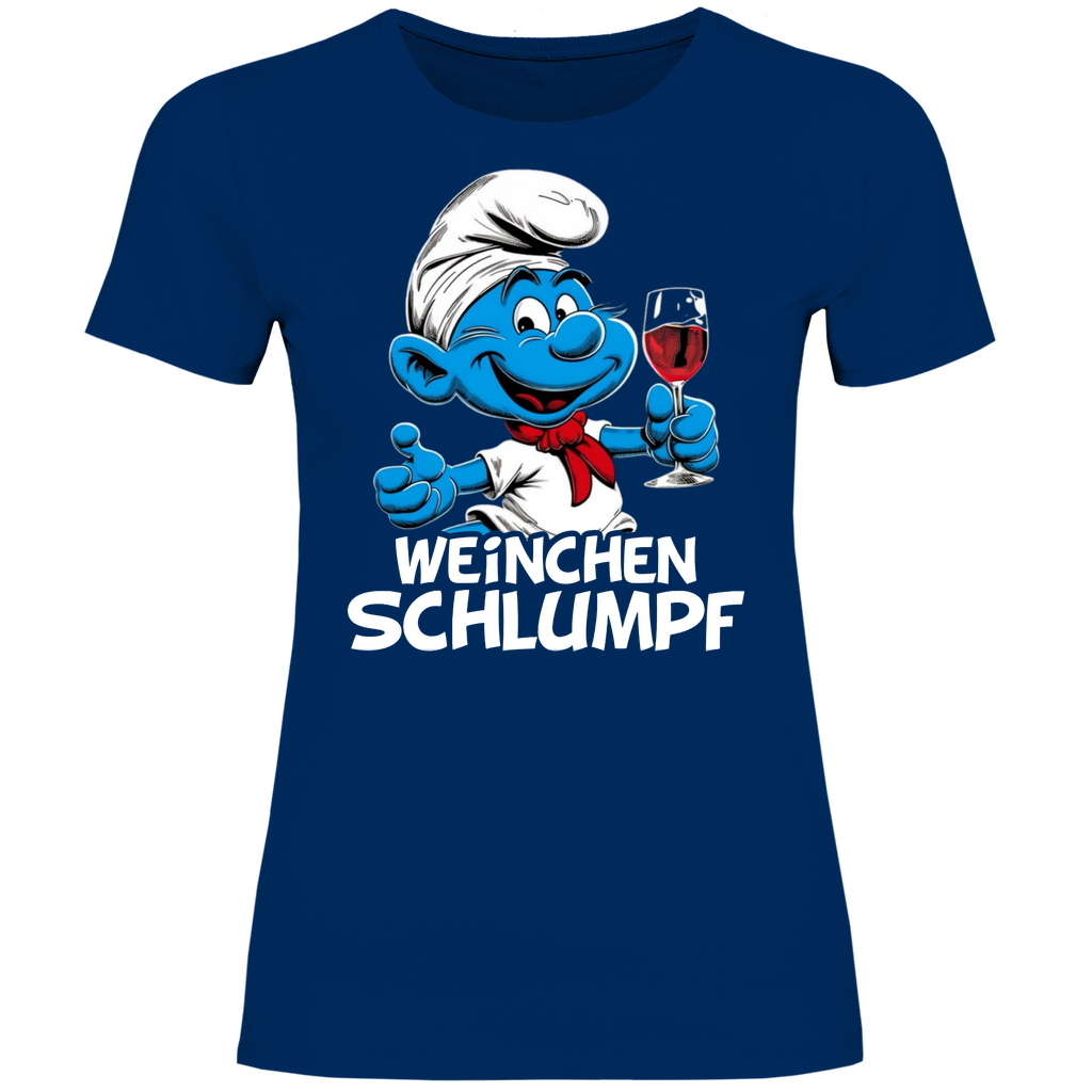 Weinchen Schlumpf Grafik - Damenshirt