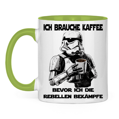Ich brauche Kaffee bevor ich die Rebellen bekämpfe - Tasse zweifarbig