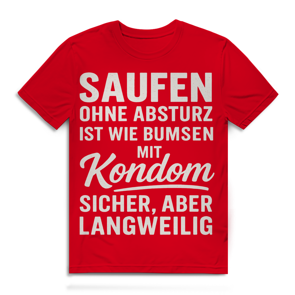 Saufen ohne Absturz ist wie Bumsen mit Kondom - Herren Premium Bio T-Shirt Red