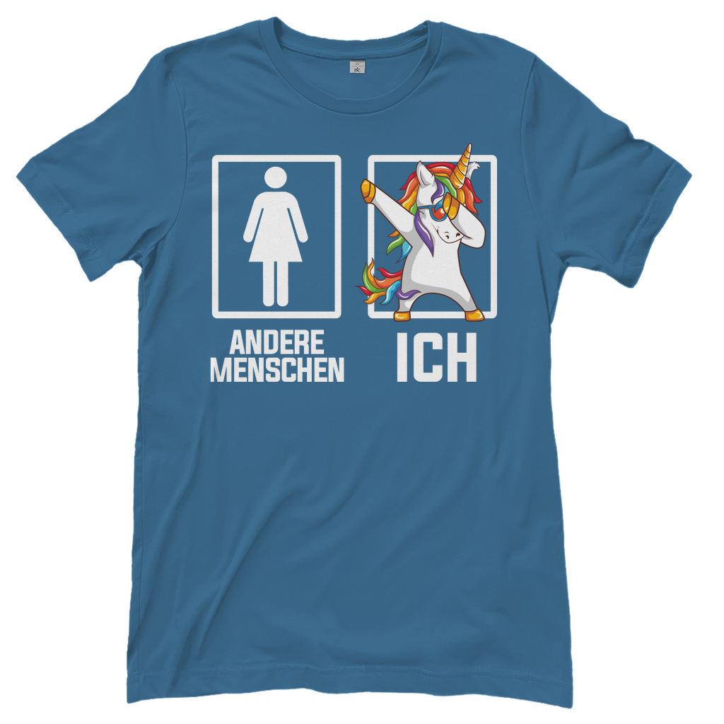 Andere Menschen Ich Einhorn - Damenshirt Stone Blue