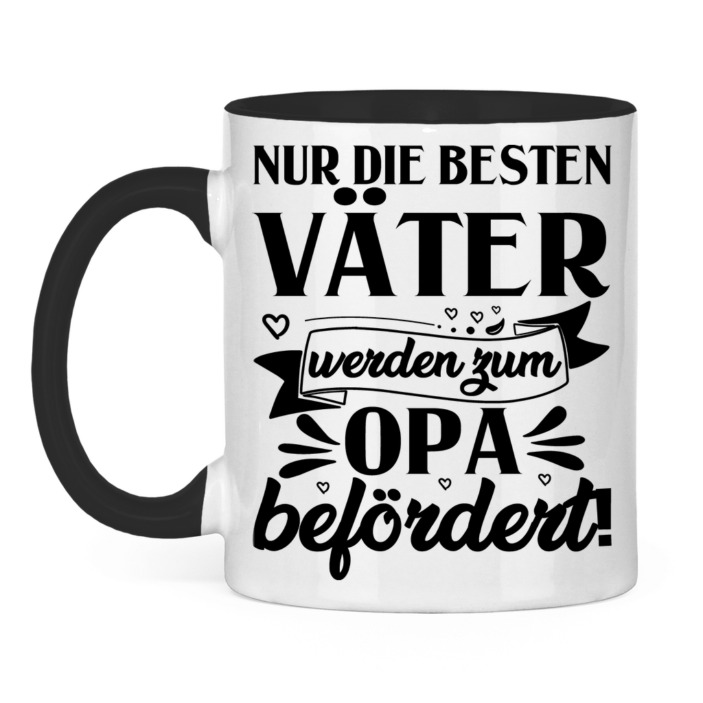 Nur die besten Väter werden zum Opa befördert! - Tasse zweifarbig Black