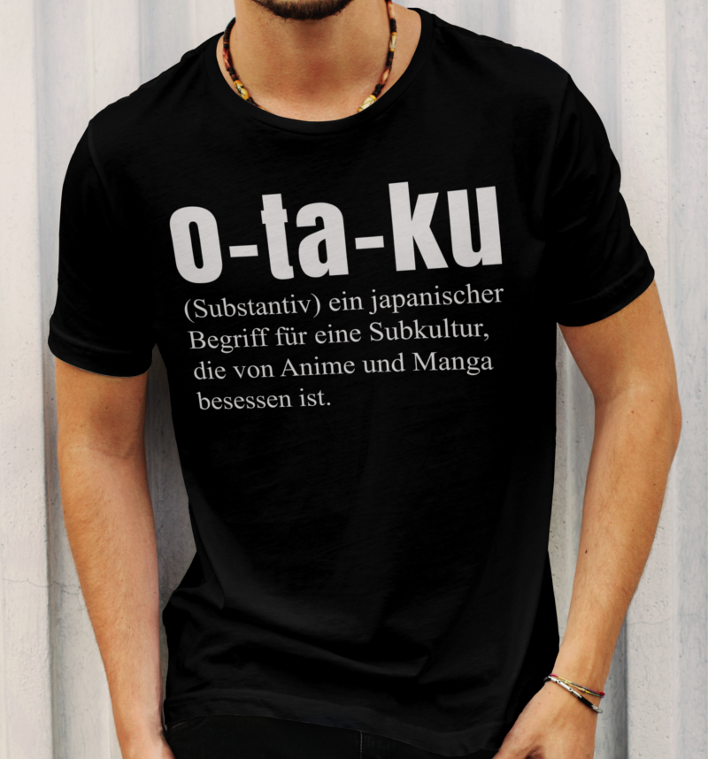 Herren T-Shirt Otaku Definition Anime Manga Subkultur Bio Baumwolle