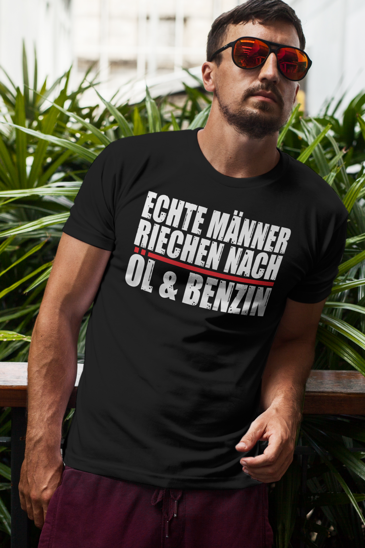 Auto Schrauber Shirt Herren Werkstatt Motiv Echte Männer riechen nach Öl Benzin