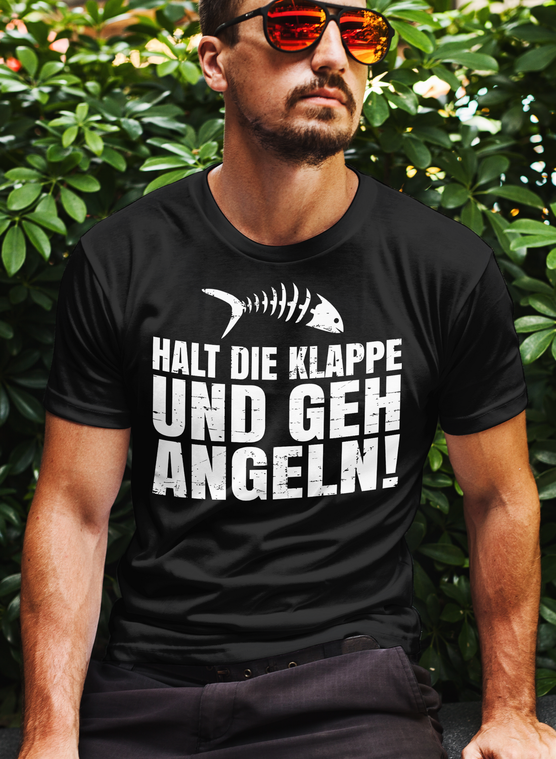 Männer Angler T-Shirt – Halt die Klappe und geh angeln – Funshirt Geschenk