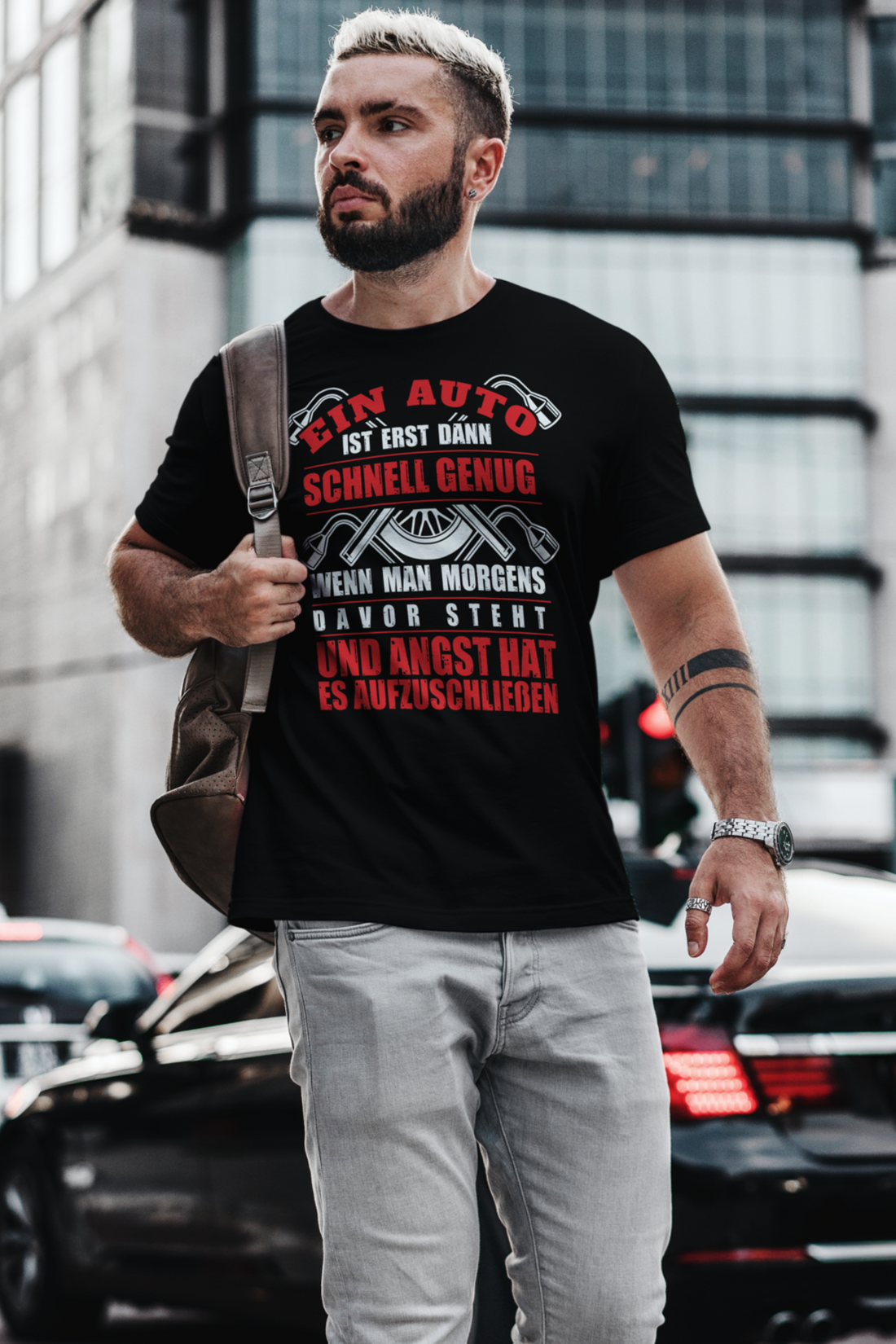 Autoliebhaber Shirt Männer Schnell genug ist es nur mit Angst vorm Aufschließen