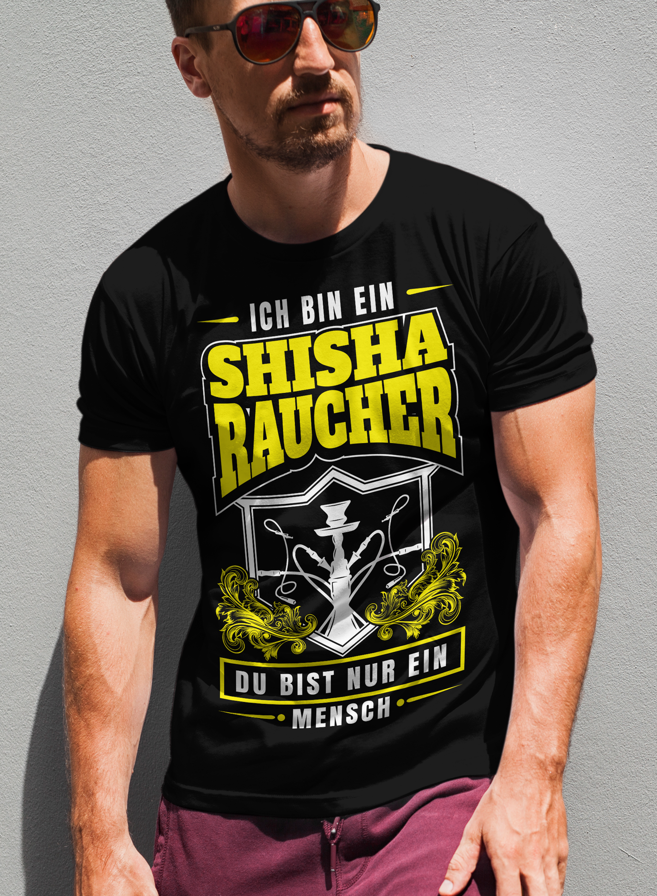 Shisha Shirt Herren Ich bin ein Shisha Raucher du nur ein Mensch Hookah Spruch