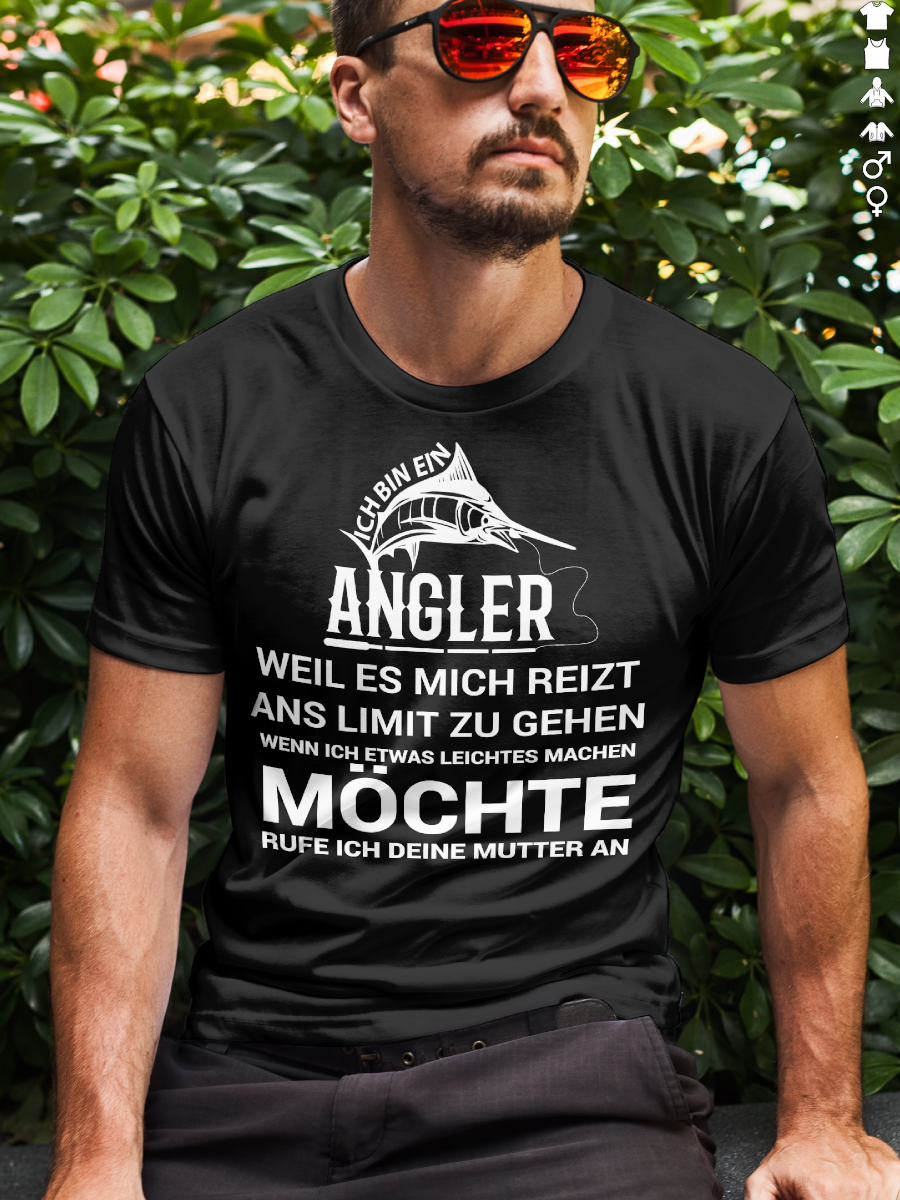 Ich bin ein Angler – Lustiges Männer T-Shirt mit frecher Mutter-Spruch Vorlage