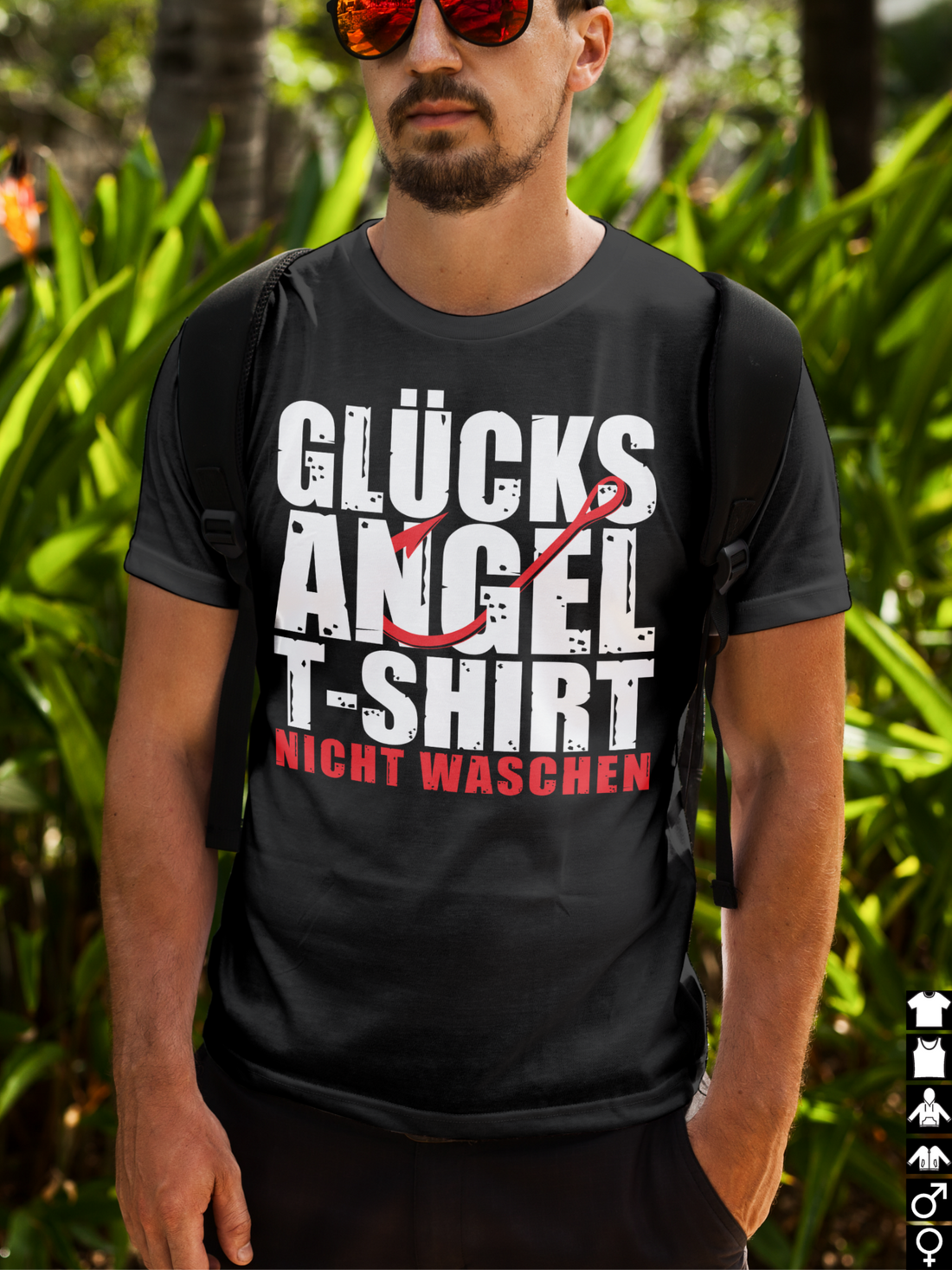 Angler T-Shirt Männer Glücksbringer – Lustiges Angelshirt nicht waschen Pflicht
