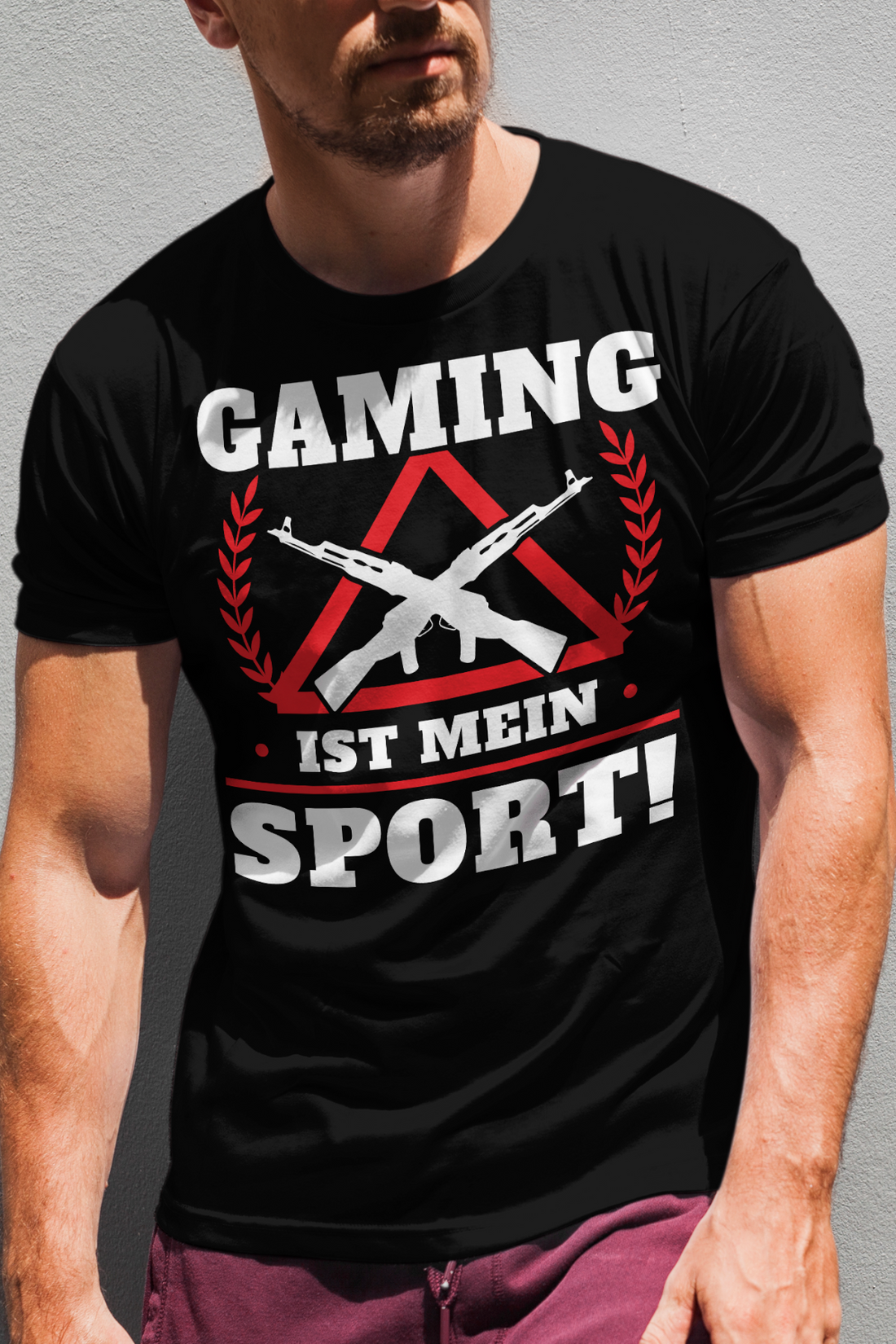 Gamer T-Shirt Herren – Shooter Funshirt mit Gaming ist mein Sport Spruch