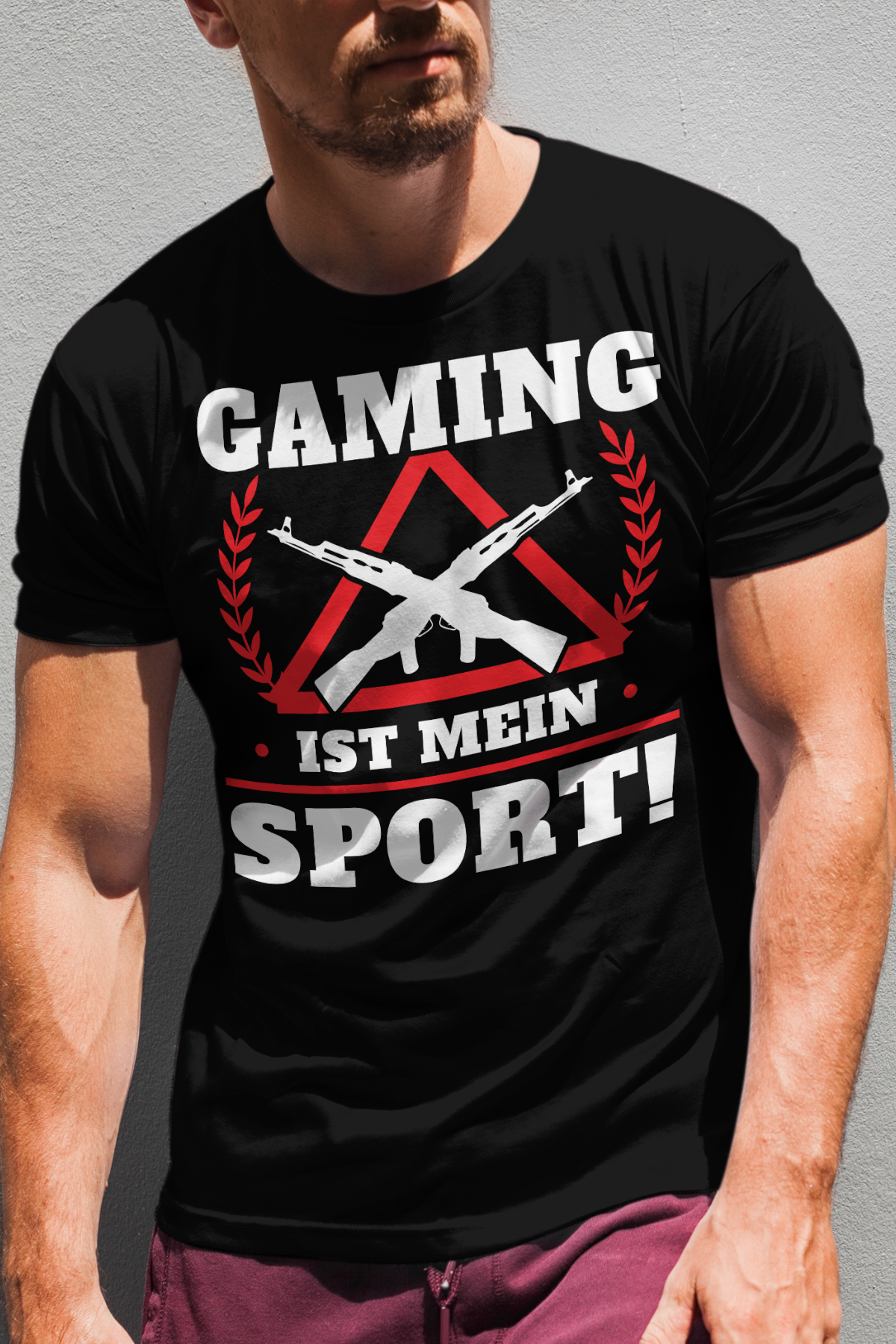 Gamer T-Shirt Herren – Shooter Funshirt mit Gaming ist mein Sport Spruch