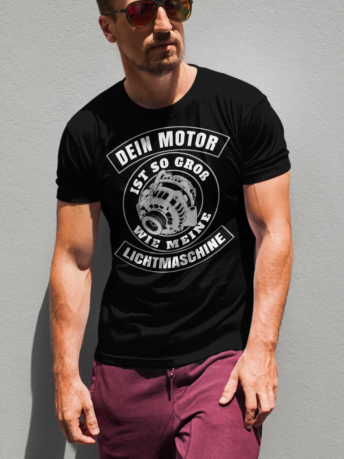 Autofan Statement Shirt – Dein Motor gegen meine Lichtmaschine – Tuner Spaß