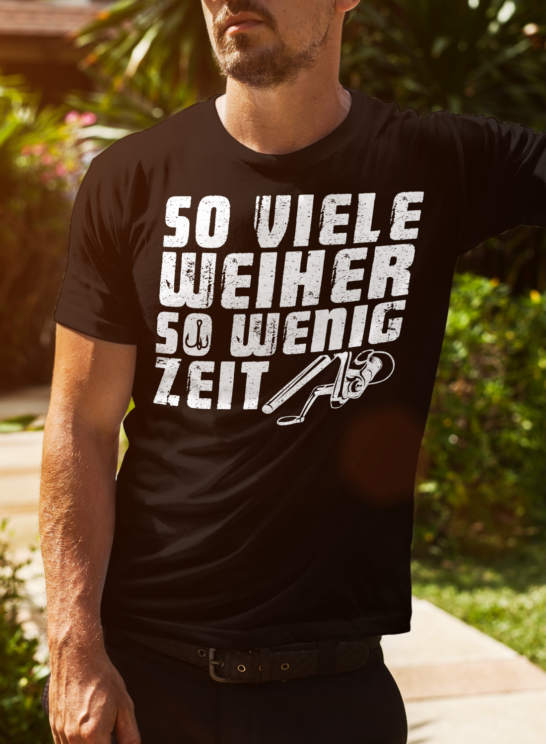 Männer T-Shirt Fischen – Weiher Design mit Spruch – Geschenk für Angler