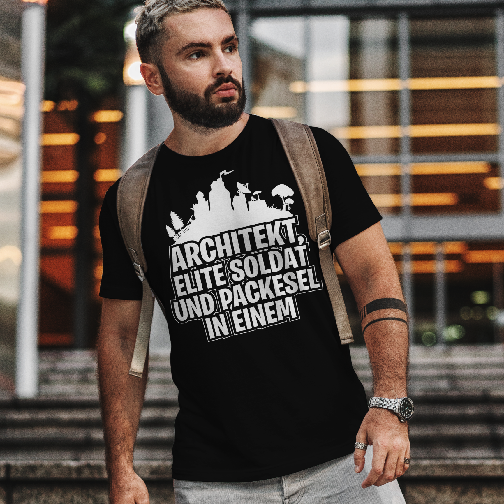 Shirt Männer – Architekt, Soldat, Packesel in einem – Gaming Fun T-Shirt