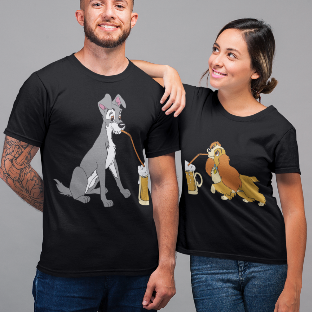 Bier Cartoon Shirt Herren – Witziges Funshirt mit Strolch aus Susi und Strolch
