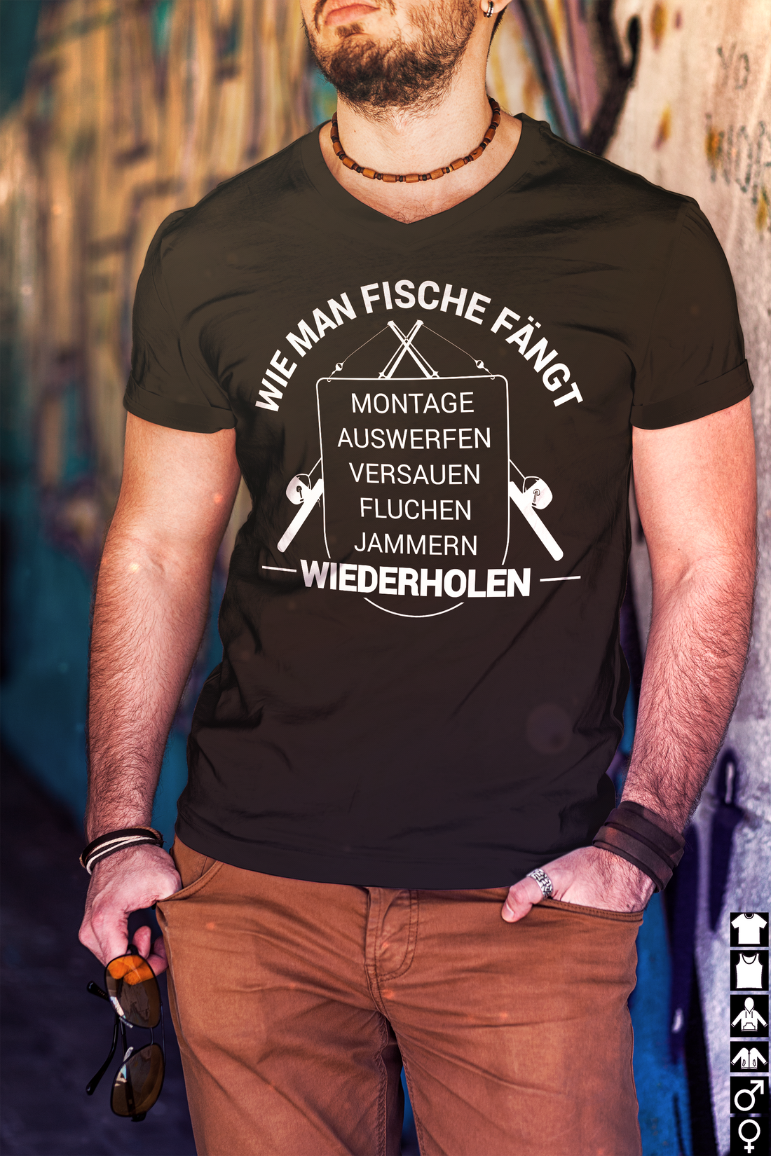 Montage Auswerfen Versauen Shirt – Lustiges Angelshirt Männer mit Anleitung