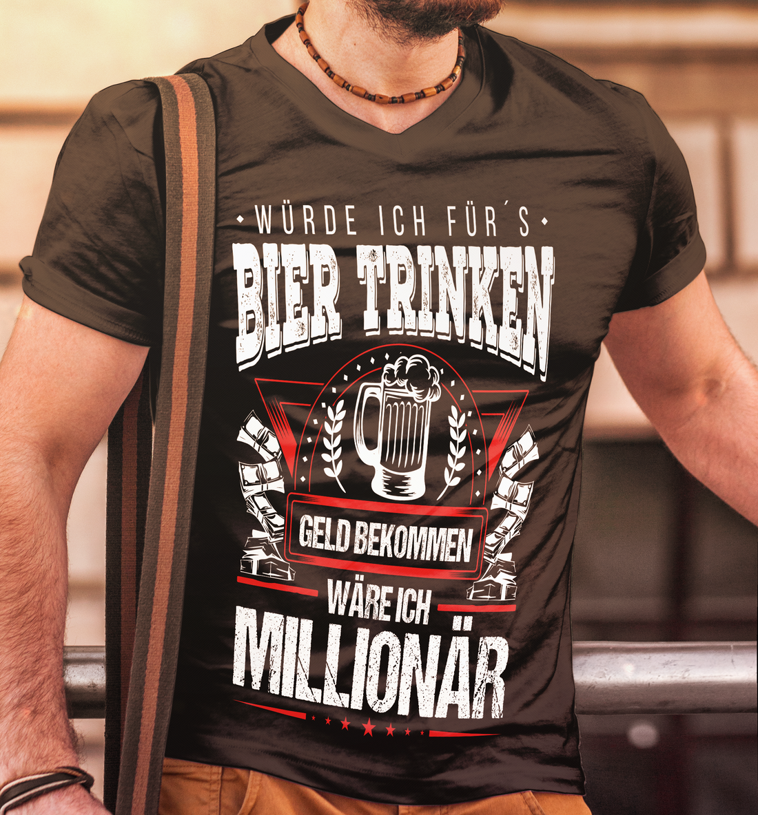 Bier Shirt Männer – Wenn Bier trinken bezahlt würde, wär ich Millionär