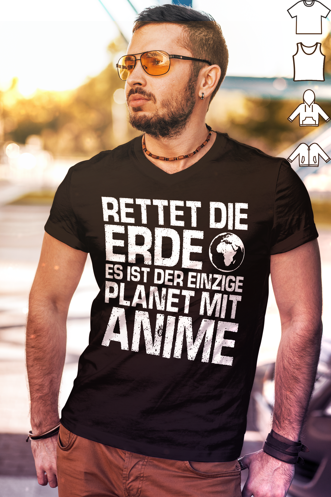 Lustiges Otaku Shirt Herren – Nur dieser Planet hat Anime – Geschenkidee