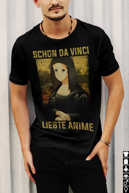 Anime Shirt Männer – Schon da Vinci liebte Anime Mona Lisa Parodie Design