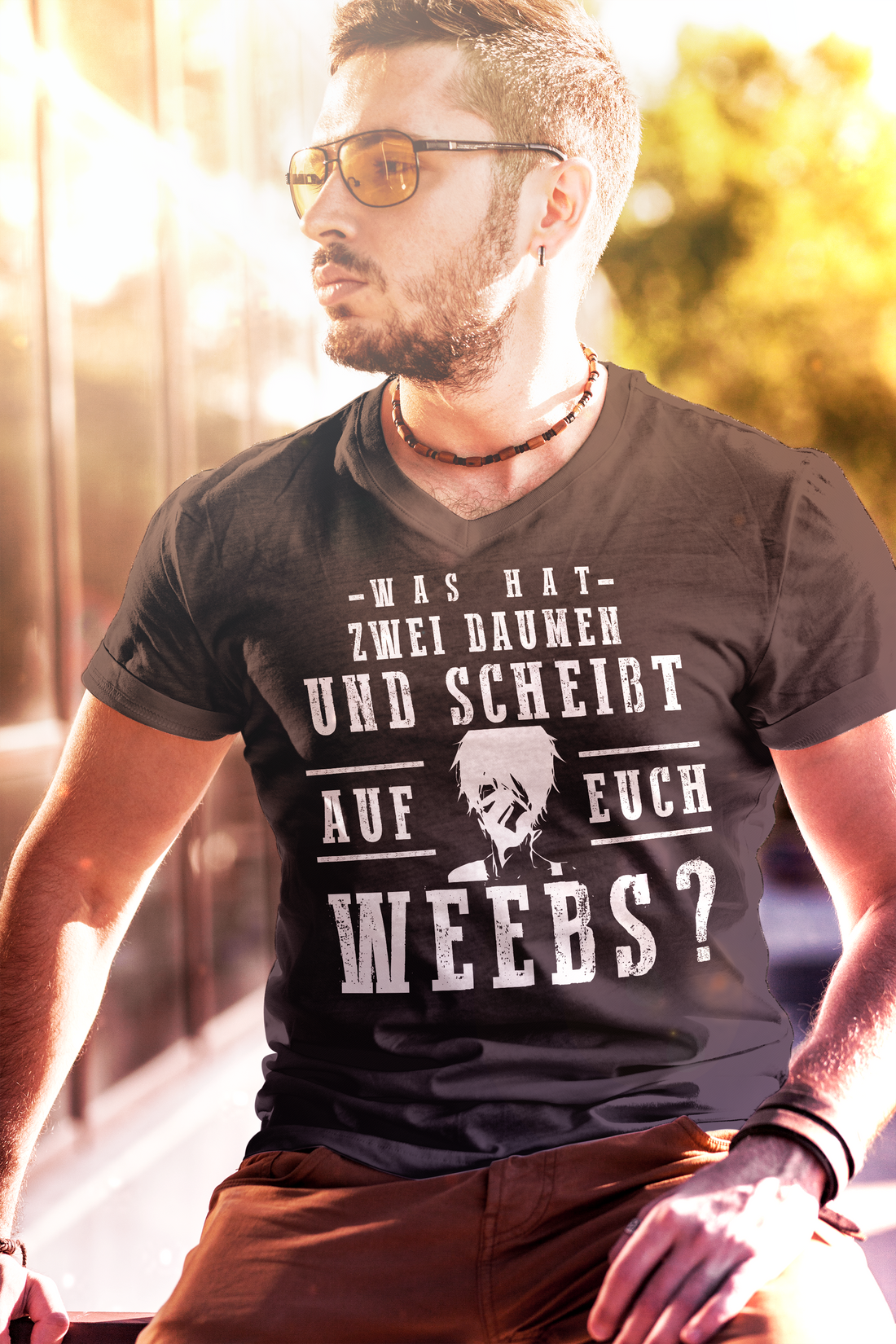 Anime T-Shirt Männer – Scheiß auf Weebs – Sarkastisches Manga Nerd Design