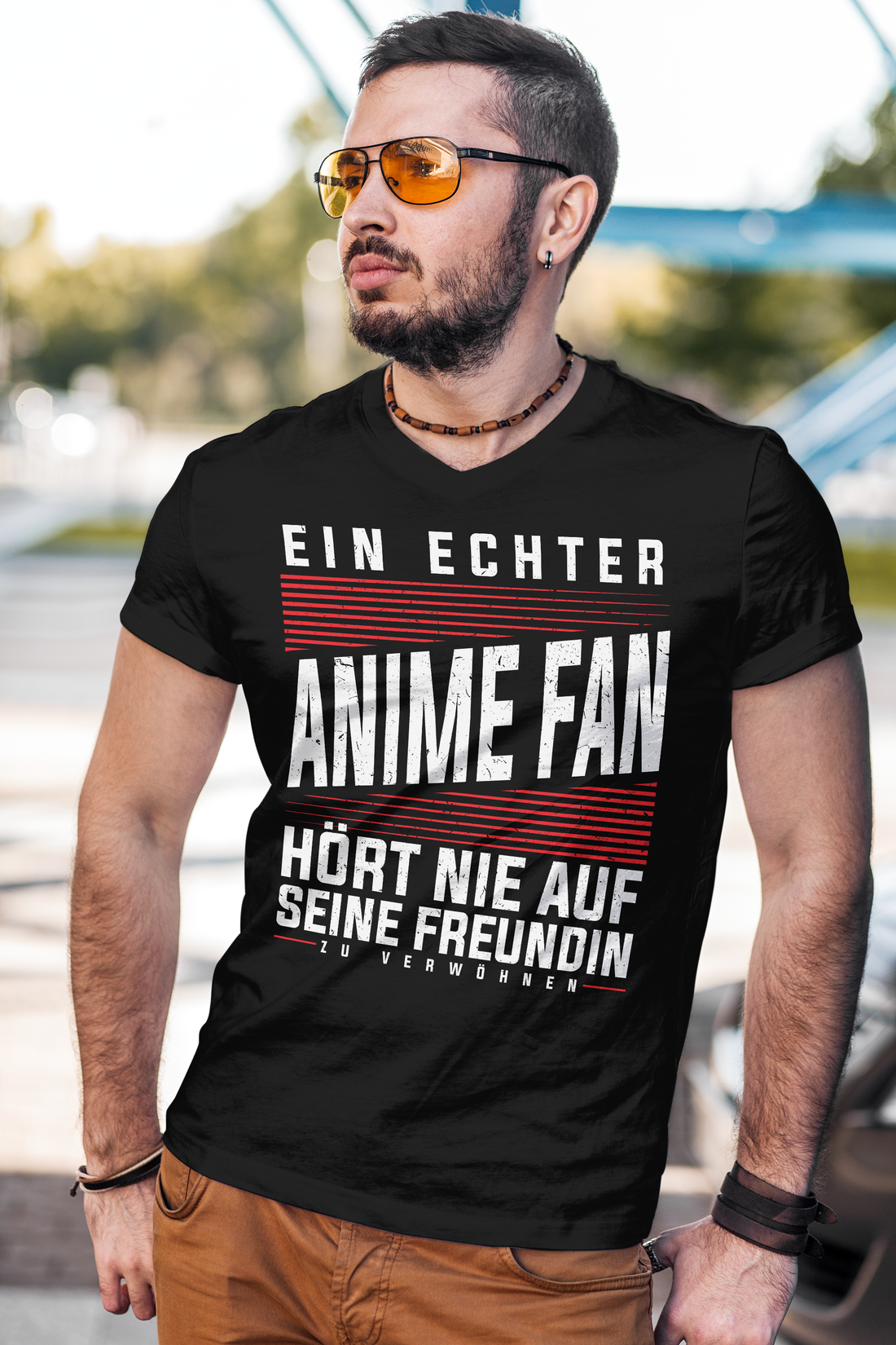 Anime Fan Shirt Männer – Hört nie auf Freundin zu verwöhnen – Otaku Fun T-Shirt