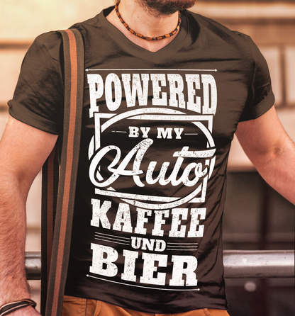 Auto Kaffee Bier Shirt Männer – Powered by My Auto Funshirt für Schrauber