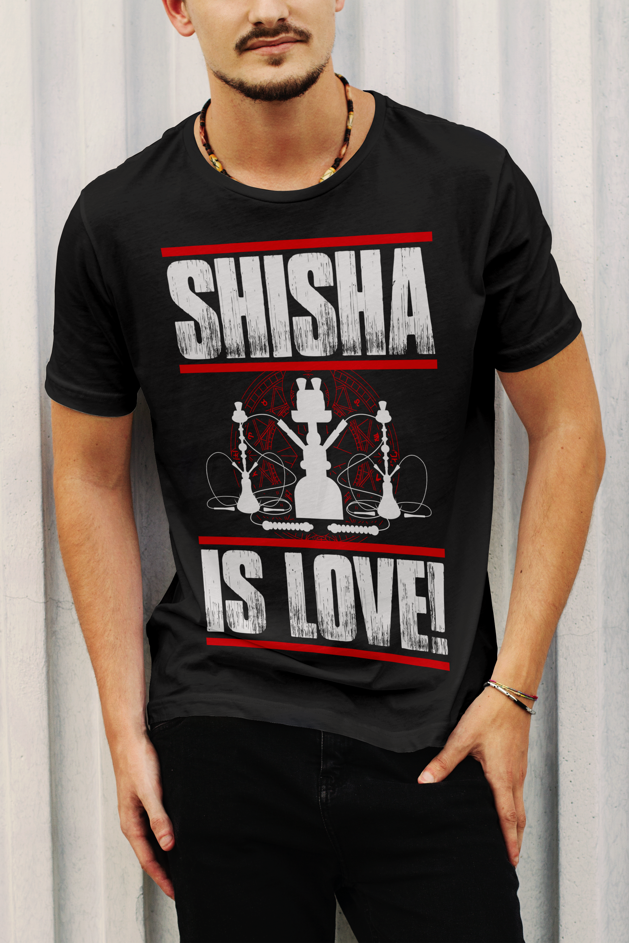 Shisha is Love T-Shirt für Männer – Streetstyle Design mit Wasserpfeifen Motiv