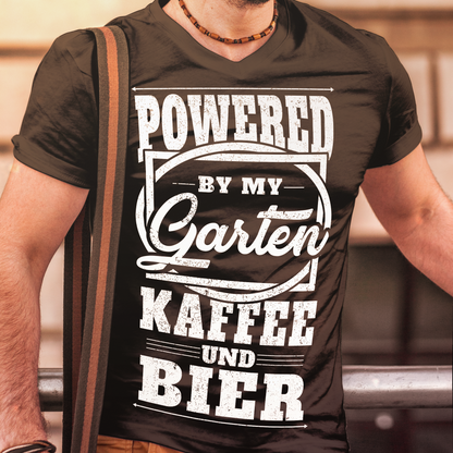 Männer Bio T-Shirt – Mein Garten Kaffee und Bier sind mein Antrieb