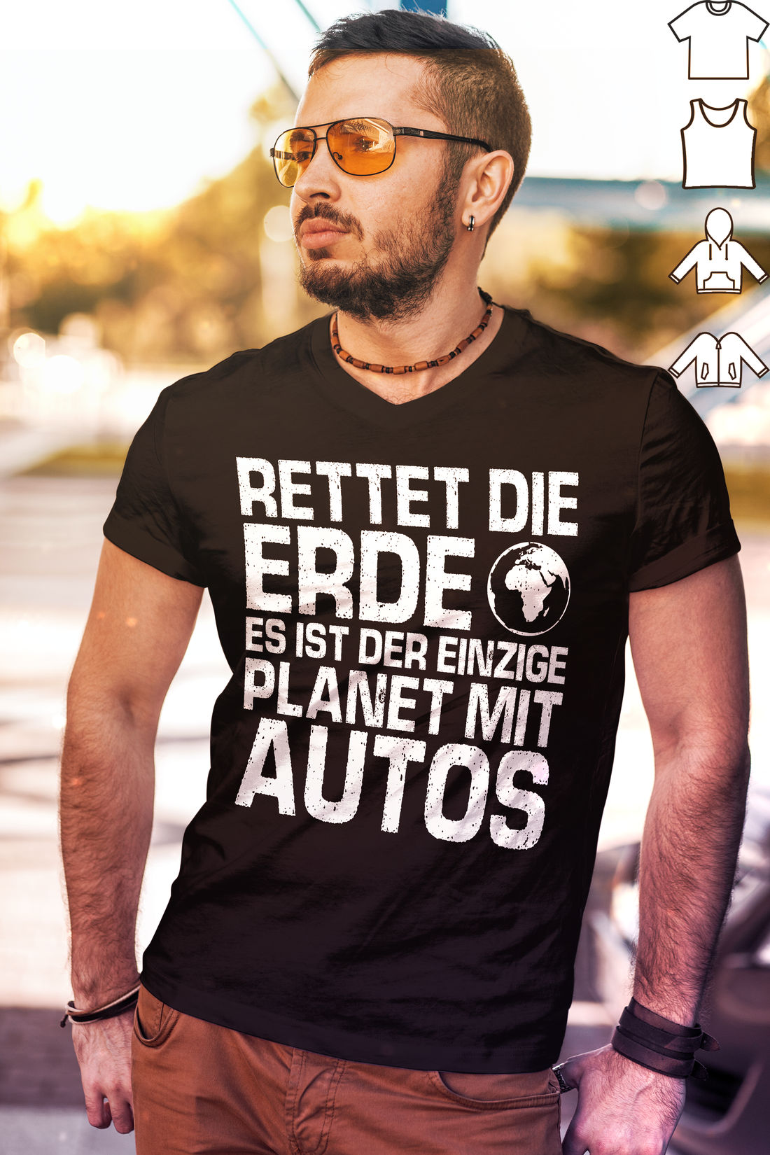Herren Shirt Auto Spruch – Nur die Erde hat Autos – Autofahrer Statement