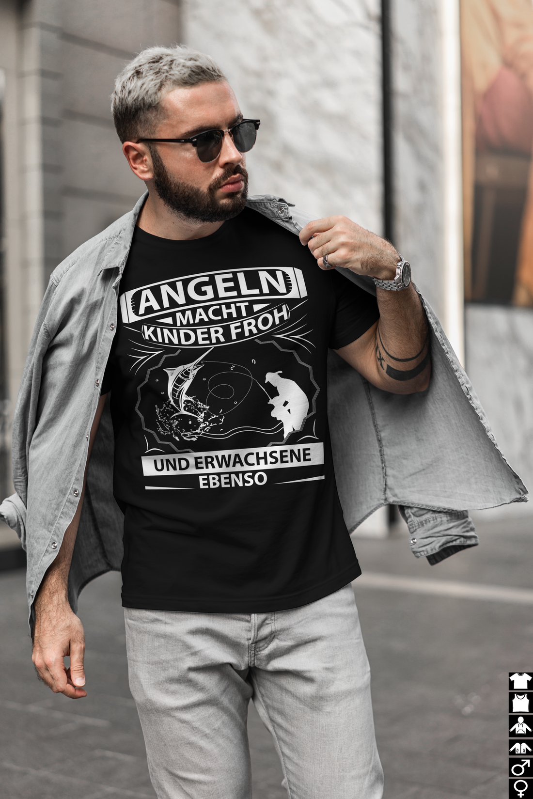 Angler Shirt Herren – Angeln macht Kinder froh und Erwachsene ebenso T-Shirt