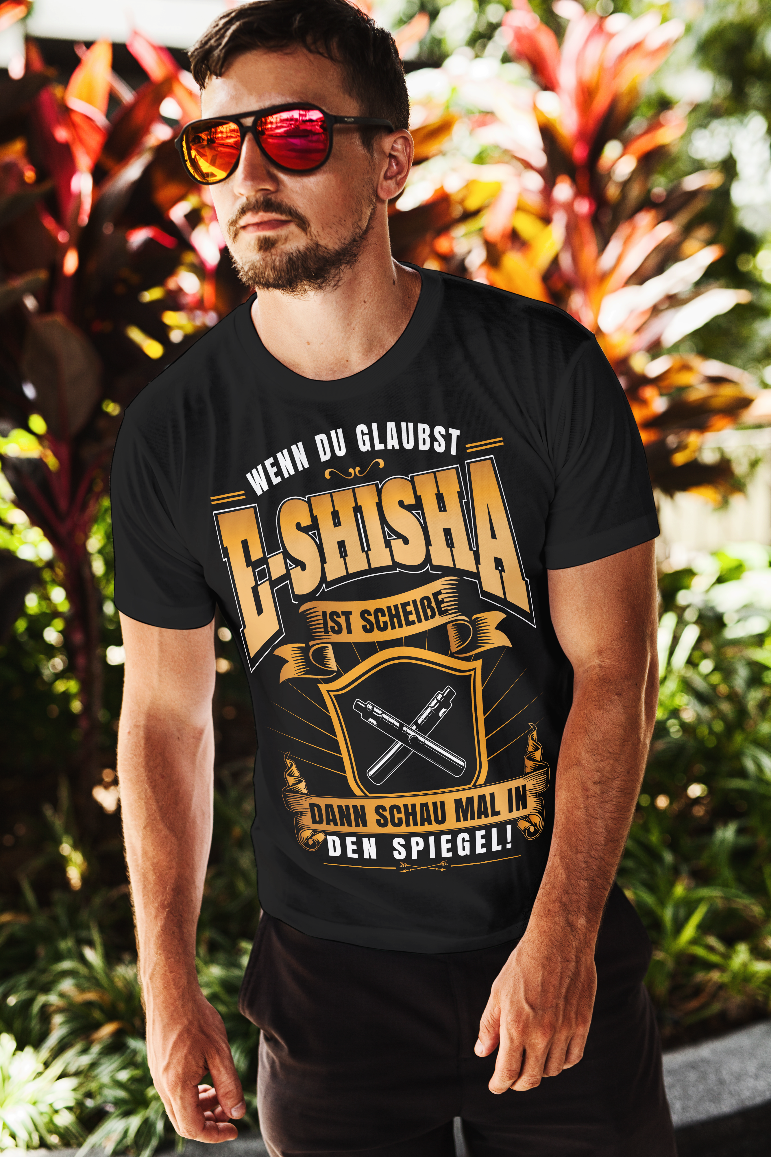 Männer T-Shirt E-Shisha Statement – Provokanter Spruch für Vaper &amp; Shisha Fans