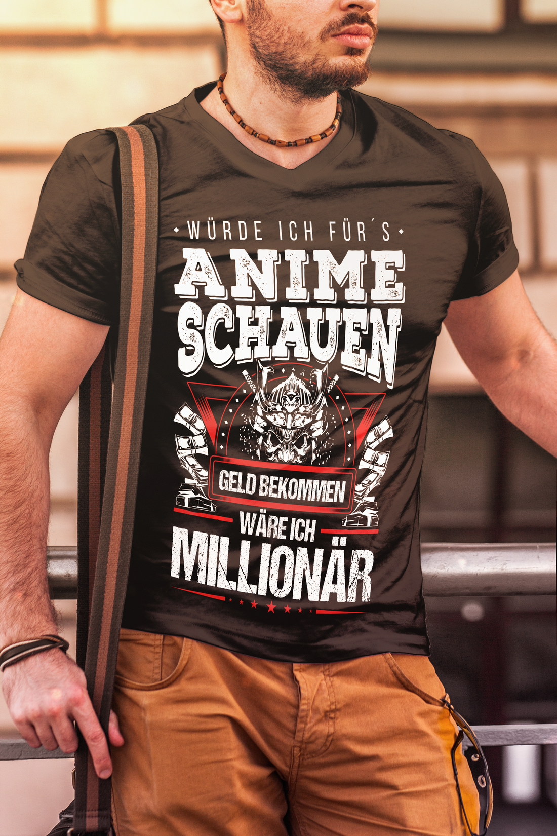 Würde ich fürs Anime schauen Geld bekommen – Herren Anime Spruch Shirt