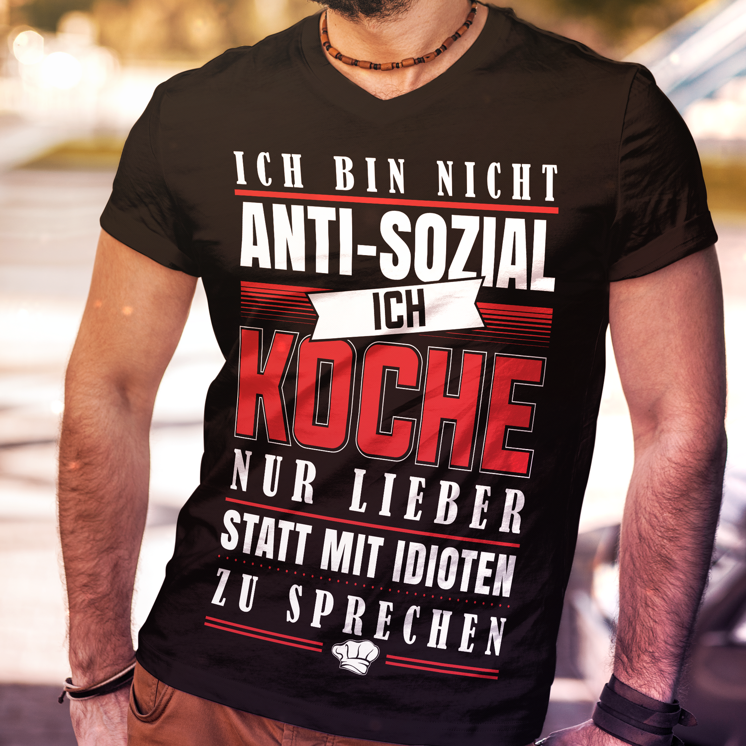 Ich koche lieber statt zu reden – Lustiges Koch Shirt Männer Anti Sozial Design
