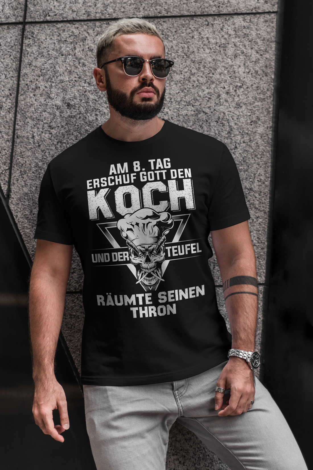 Am 8. Tag schuf Gott den Koch – Teufel räumte den Thron Shirt für Männer