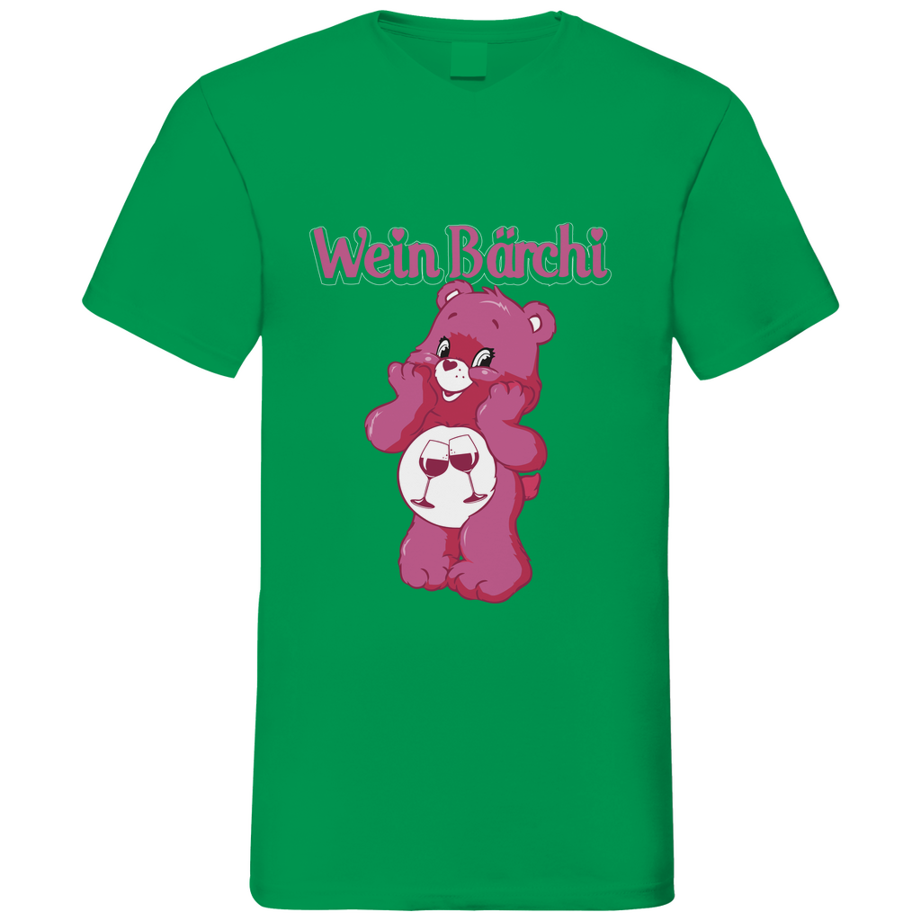 Wein Bärchi - Glücksbärchi - Herren V-Neck Shirt