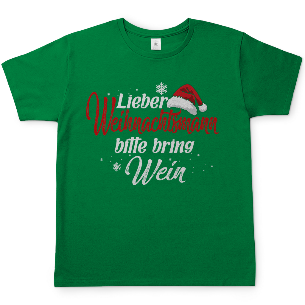 Lieber Weihnachtsmann Partnerlook - bitte bring Wein - Herren Shirt Kelly Green