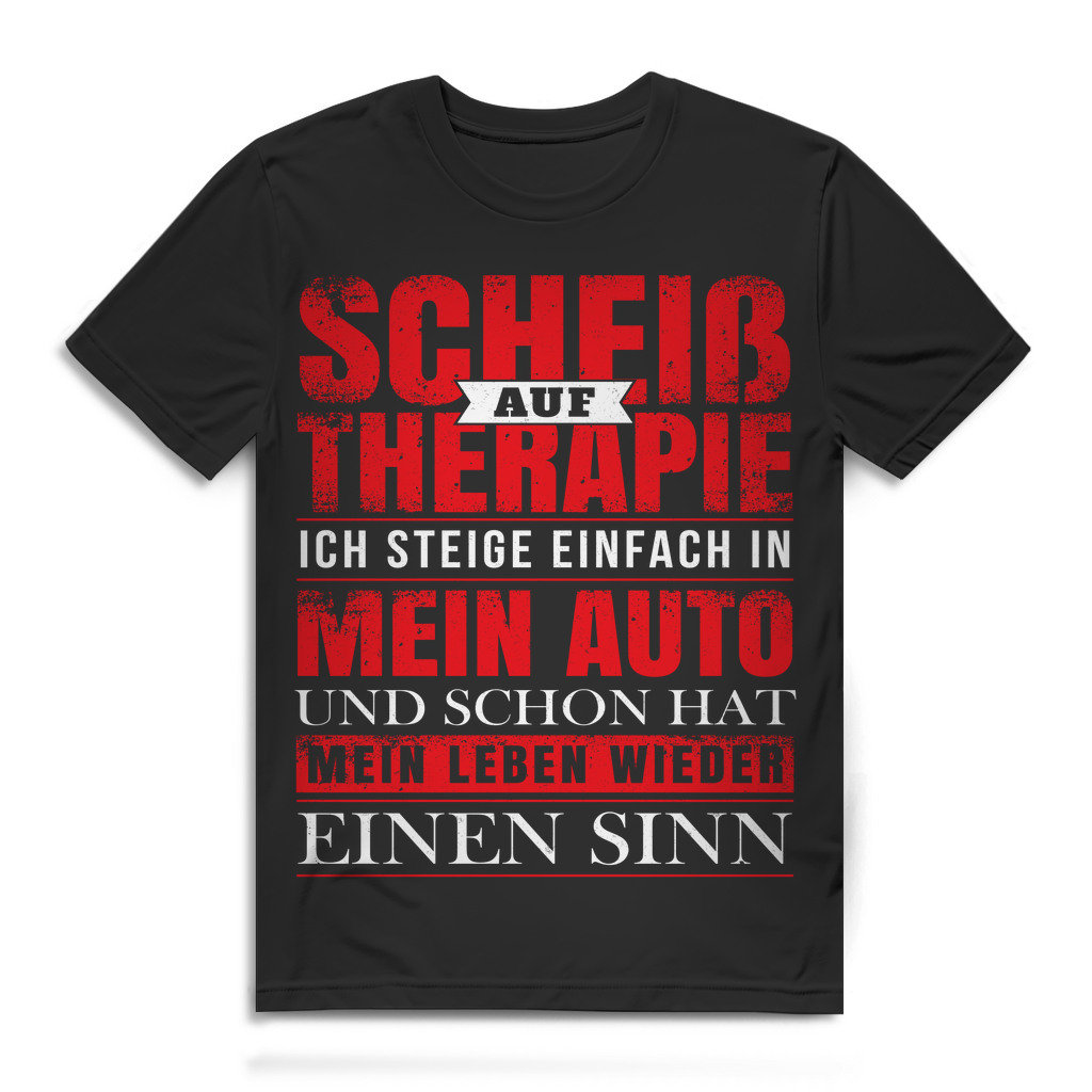 Herren T-Shirt Kein Bock auf Therapie mein Auto Schrauber Shirt Black