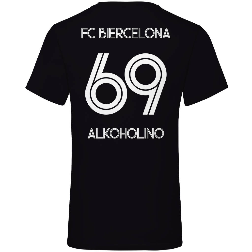 FC Biercelona Alkoholino 69 Fußball - Herren V-Neck Shirt Black