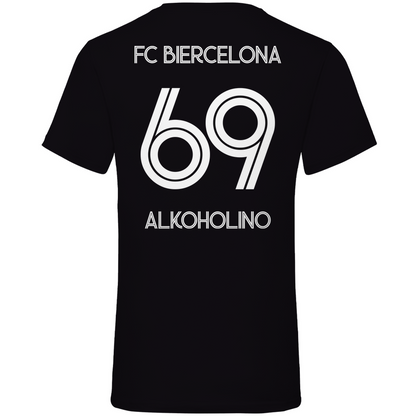 FC Biercelona Alkoholino 69 Fußball - Herren V-Neck Shirt Black