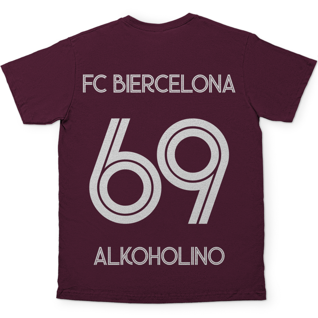 FC Biercelona Alkoholino 69 Fußball - Herren Shirt Burgundy