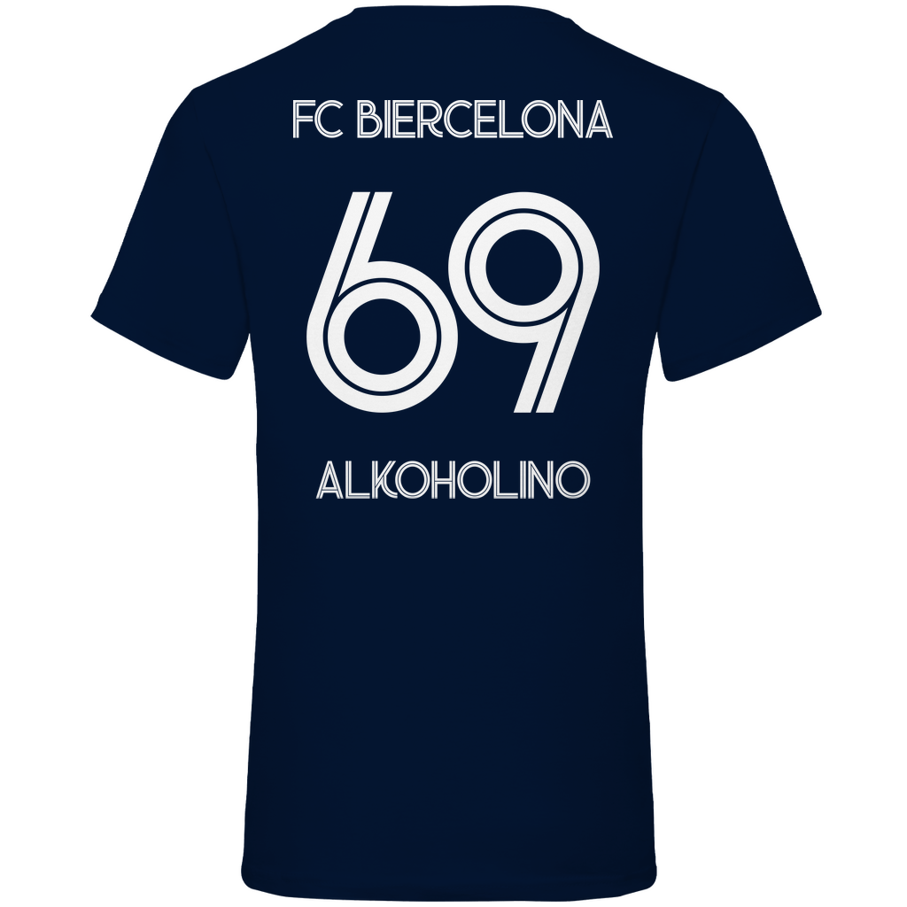 FC Biercelona Alkoholino 69 Fußball - Herren V-Neck Shirt Navy