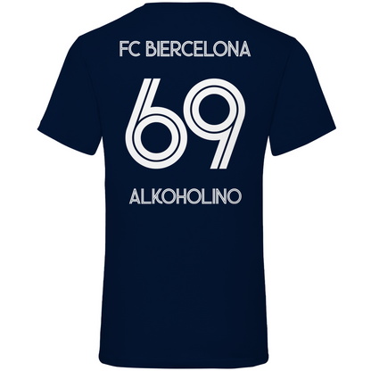 FC Biercelona Alkoholino 69 Fußball - Herren V-Neck Shirt Navy