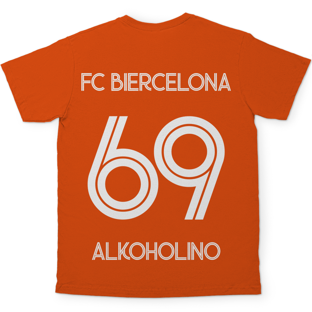 FC Biercelona Alkoholino 69 Fußball - Herren Shirt Orange