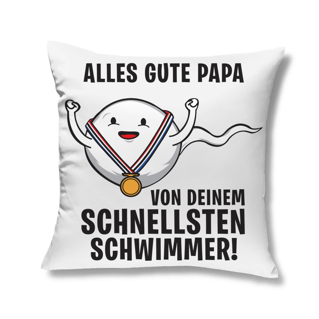Alles gute Papa von deinem schnellsten Schwimmer! - Kopfkissen White 40x40