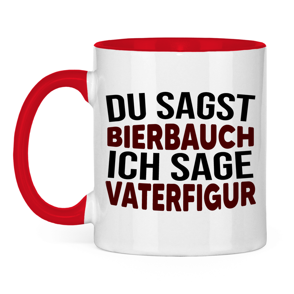 Du sagst Bierbauch ich sage Vaterfigur - Tasse zweifarbig Red